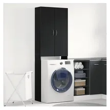 vidaXL Waschmaschinenschrank 64 x 25,5 x 190 cm Schwarz Eichen-Optik