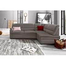 sit&more Ecksofa »Pisa L-Form«, mit Federkern, wahlweise mit Bettfunktion grau