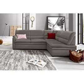 sit&more Ecksofa »Pisa L-Form«, mit Federkern, wahlweise mit Bettfunktion grau