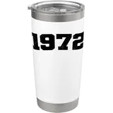 1972 Vintage Bogenform Varsity Retro Distressed Birthday Year Doppelwandiger Edelstahl-Thermobecher