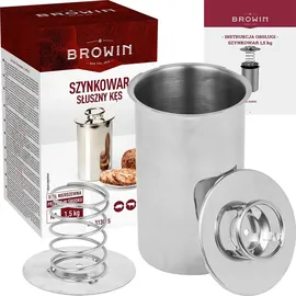 BROWIN Rostfreier Schinkenkocher Edelstahl | Schinkernpresse | Schinkenform Kochschinkenform für gesundes hausgemachtes Fleisch Presse