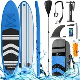 LifeGoods SUP Board Set - Aufblasbare Stand Up Paddling Board - Komplettes Set inklusive Zubehör und Verstellbares Padel - Geeignet für Anfänger und Fortgeschrittene - Bis 150KG - 320x81cm
