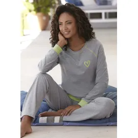VIVANCE DREAMS Damen Pyjama hellgrau-meliert Gr.32/34