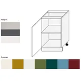Feldmann-Wohnen Unterschrank Rimini (1-türig (Holztür), 1 Einlegeboden, 1-St., moderne Optik, MDF Kasetten-Fronten, Soft-Close) 50x50x82cm Farbe wählbar weiß