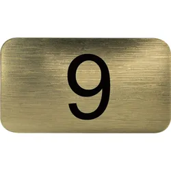 Nummernschild selbstklebend, 35 x 20 mm, Type 9, Kunststoff gold metallic