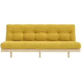 Karup Schlafsofa KARUP DESIGN "Lean 200 Schlafsofa, Gästebett, Sofa mit Futonmatratze", gelb (honey), B:200cm H:73cm T:100cm, Bezug: 100% Polyester, Sofas, Schlafsofa, Inkl. Futonmatratze, Liegefläche 130x200 cm, FSC zertifizierte Kiefer