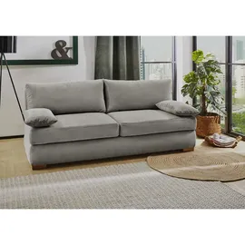 luma-home Schlafcouch Feincord 2-Sitzer Hellgrau