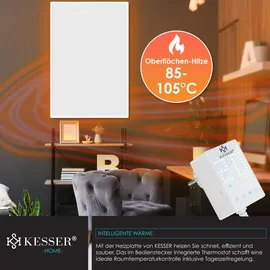 Kesser Infrarotheizung 28 unterschiedliche Routineprogramme 2000 W Rot