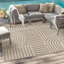 Sanat Teppich Berlin, rechteckig, Höhe: 6 mm, In -und Outdoor geeignet, Außenbereich, Terrasse, Balkon, auch Läufer beige 120 cm x 170 cm x 6 mm
