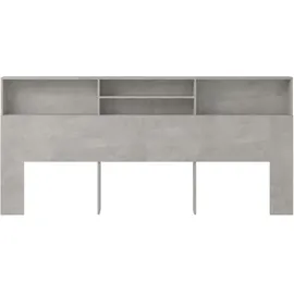 vidaXL Kopfteil mit Ablagen Betongrau 220x19x103,5 cm