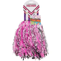 Pom Poms Cheerleader, 2 Stück, Pink / Blau / Violett, für Partys, Kostüme, Pink / Weiß