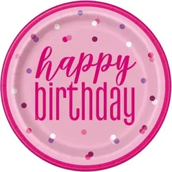 Partyset Einweggeschirr rosa pink 48 tlg. Partygeschirr Teller Becher Servietten