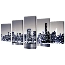vidaXL Bilder Dekoration Set monochrome New York 100 x 50 cm