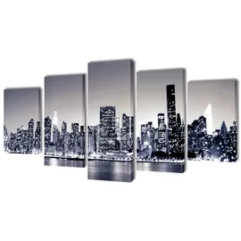 vidaXL Bilder Dekoration Set monochrome New York 100 x 50 cm