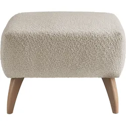Polsterhocker INOSIGN "Colori", beige, B:66cm H:44cm T:66cm, 100% Polyester, Hocker, Holzfußfarbe wählbar, verschiedene Stoffe, hochwertige Stoffqualität