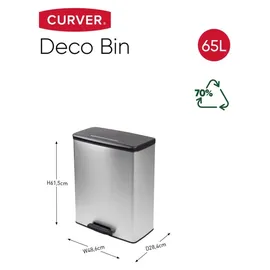 Curver Deco Rechteckig 65 l Silber