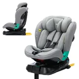 Fillikid Reboarder-Kindersitz Luca 360° i-Size ab Geburt - 12 Jahre (40 cm -150 cm) mit Isofix-Base & Stützfuß - Grau