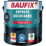 Baufix Express Deckfarbe saphirblau matt, 2.5 Liter, Wetterschutzfarbe,