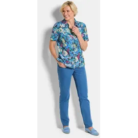 GOLDNER Hemdbluse floral Blau 20