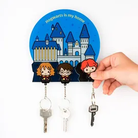 Grupo Erik Schlüsselbrett Harry Potter Figuren - Schlüssel Organizer 16 x 16 x 1 cm mit 3 Magnetischen Schlüsselringen ca. 5 x 5 cm - Ofizzieller Harry Potter Geschenke Merch