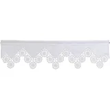 HOSSNER - ART OF HOME DECO Querbehang Dufour (1 St), Stangendurchzug, halbtransparent, Wirkware, handgehäkelte Spitze, weiß, Baumwolle weiß 120 cm x 30 cm