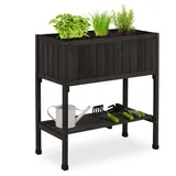 Relaxdays Hochbeet 80 x 74 x 38 cm Schwarz