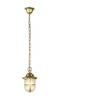 Licht-Erlebnisse Maritime Pendelleuchte Messing Riffelglas IP54 Außenbereich wetterfest Premium