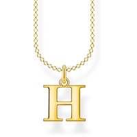 Thomas Sabo Damen Halskette mit dem Buchstaben H 925er Sterlingsilber 750er Gelbgold-Vergoldung, Länge: 38cm - 45cm, KE2017-413-39-L45V
