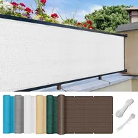Balkon Sichtschutz mit Ösen 80 x 200 cm Windschutz Sonnenschutz Balkonabdeckung Balkonumspannungen Reißfest, mit Ösen Kabelbinder Sichtschutz für Balkon Terrasse, Weiß