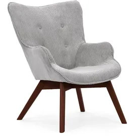 s-style möbel Loungesessel Lenari Cord 71 x 96 x 86 cm Grau