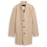 Tom Tailor Regular Fit Wollmantel mit Allover-Muster, Beige, L