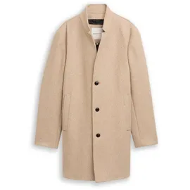 Tom Tailor Regular Fit Wollmantel mit Allover-Muster, Beige, L