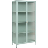 Finori Vitrine Mintgrün, Metall, 3 Fächer, 80x160x40 cm Esszimmer, Vitrinen