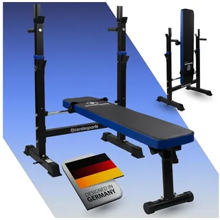 Fjoerdesports Hantelbank mit Ablage, Verstellbare Höhe & Klappbar, Schwerlast Gewichtheben, Heimtraining, Home Gym, Dip-Station, Fitnessstudio, Multifunktion Trainingsbank