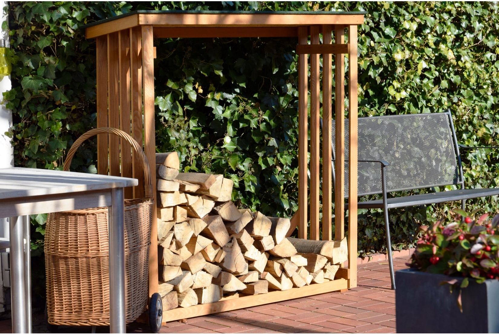 Produktbild Dobar 56090e Kaminholzregal XL, 140x50x143cm
