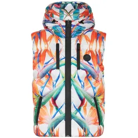 Plein Sport Weste FLOWERS, Größe XL in Weiß 0121 | white/multicolored