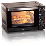 KHG Minibackofen MBO-15S in schwarz mit Umluft, Ober-/Unterhitze, 15l Garraum, Brotbackofen, inkl. 6 Funktionsstufen, Timer, Innenbeleuchtung, Backblech, Entnahmegriff, Grillrost