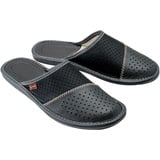 ESTRO Hausschuhe Herren Leder Herrenhausschuhe - Hausschuh Männer Pantoffel Pantoffeln Pantoletten Slipper Mann M55 (47 EU, Grau) - 47 EU