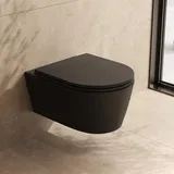 artiviana Svago Wand-WC mit WC-Sitz Schwarz matt