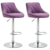 deluke Barhocker Lila Leder, 46x83x49 cm, Esszimmer, Barmöbel, Barhocker