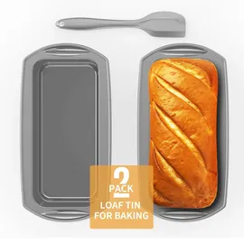 Ankway Rechteckige Brotbackform Set mit 2 Silikonformen 28 x 14,3 x 6,3 cm