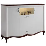 Casa Padrino Barschrank 164,2 x 123 x 46,5 cm Weiß / Dunkelbraun