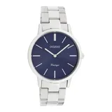 Oozoo Metallarmband Silber Dunkelblau 38 mm - Silber/Blau
