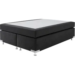 Boxspringbett "Holland", schwarz, B:142cm L:201cm, Microvelours (100% Polyester), WESTFALIA SCHLAFKOMFORT, Komplettbetten, Boxspringbett, ohne Kopfteil, frei im Raum stellbar