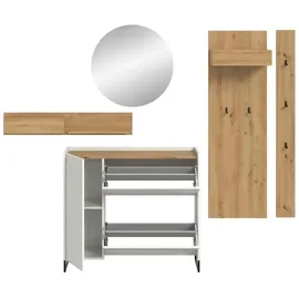 Möbel Kraft Drive Garderobenkombination 236x197x32 cm weiß