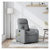 vidaXL Massagesessel Hellgrau Stoff 144 x 77,5 x 0 cm Grau mit Fernbedienung