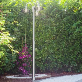 hofstein Außenleuchte Edelstahl 200 cm E27 inkl. Bewegungsmelder weiß