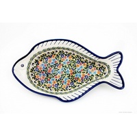 Bunzlauer Keramik Fisch-Karpfen Auflaufform Backform 39.0x22.5x5.0cm Dekor DU182