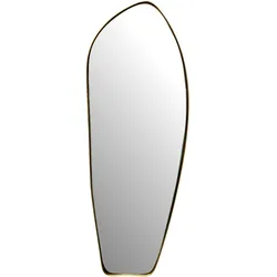 KADIMA DESIGN Wandspiegel Asymmetrisch 33x90 cm Metall Design Hängespiegel Gold, Eisen Dekospiegel Unförmig mit Rahmen, Spiegel Wand Groß, Flurspiegel Länglich,