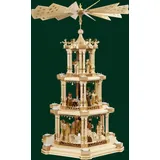 Tischpyramide Barocke Pyramide in Natur Handarbeit Seiffen Erzgebirge NEU 14771